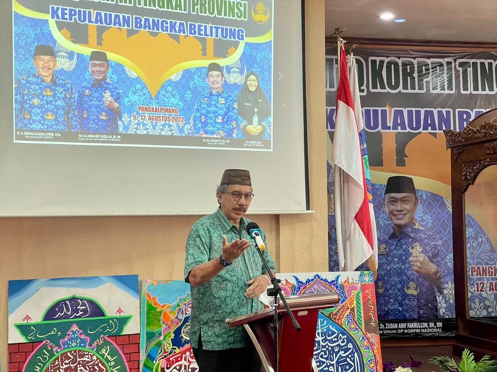 Resmi Tutup MTQ KORPRI Babel, Ridwan Djamaluddin: Babel Siap Berlomba di MTQ KORPRI Tingkat Nasional