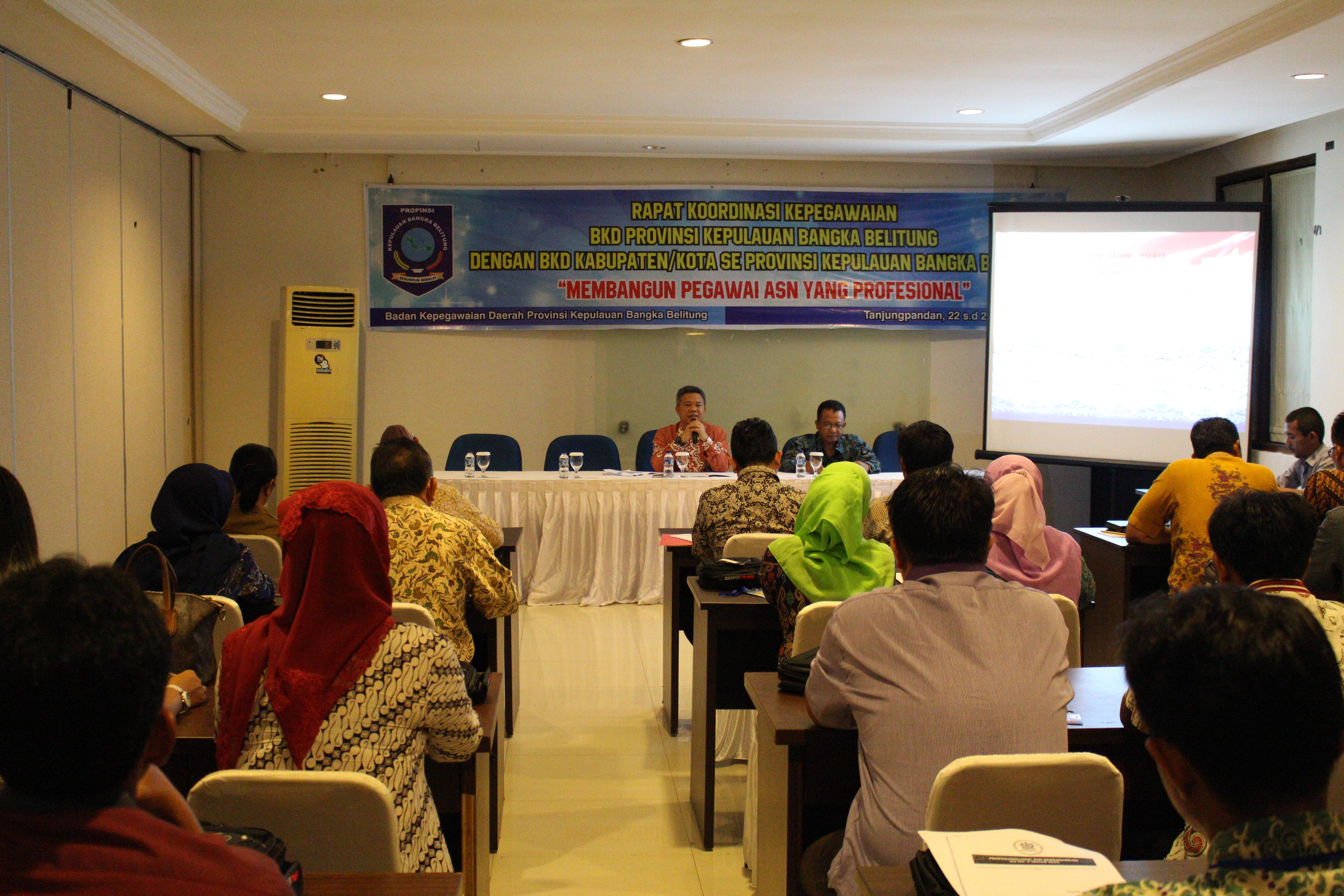 Samakan Persepsi, BKD Se-Babel Rakor Di Belitung