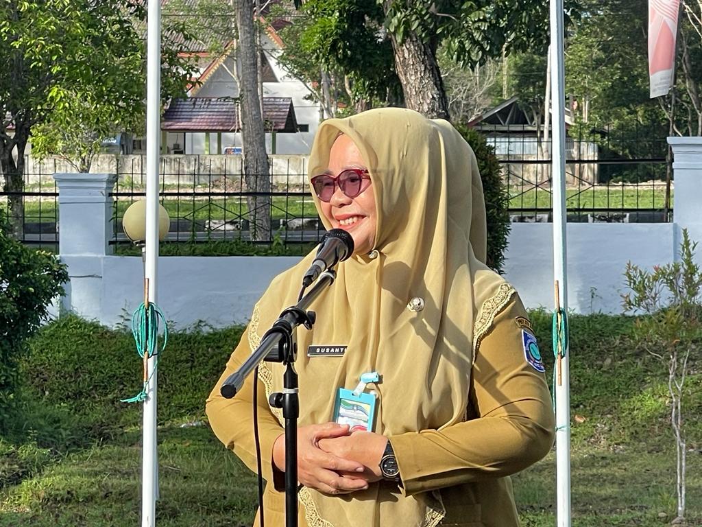 Apel Pertama BKPSDMD Tahun 2024, Kaban Susanti Inspeksi Kehadiran