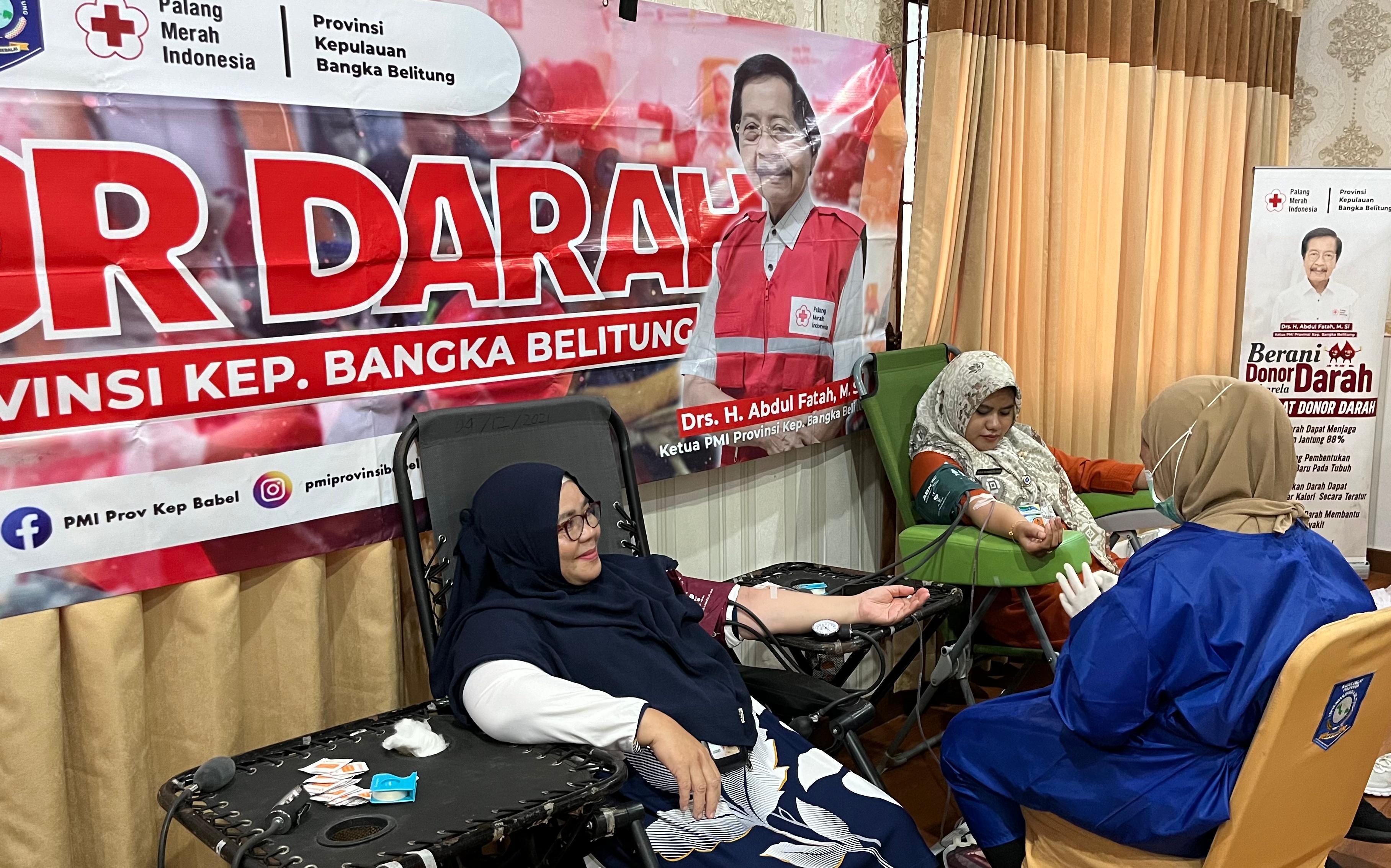 Bentuk Kepedulian Sesama, BKPSDMD Babel Kembali Gelar Donor Darah Bersama PMI Babel