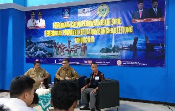 Acara pembukaan Seleksi Kompetensi Dasar CPNS Pemprov. Babel 2019, lantai 4 Kantor Gubernur Babel, Air Itam, Pangkalpinang, Senin (3/2/2020).